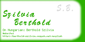 szilvia berthold business card